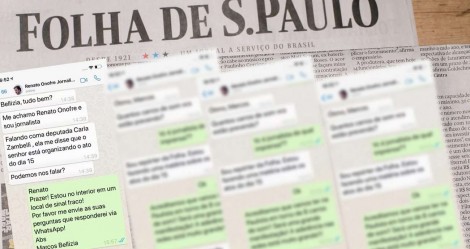 Conversa de WhatsApp desmascara o jornalismo militante e parcial da Folha (veja os prints)