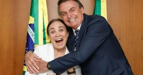 Regina Duarte e Jair Bolsonaro