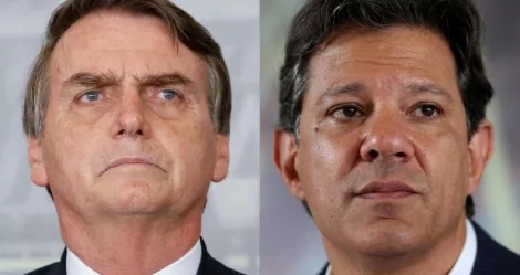 Fotomontagem: Jair Bolsonaro e Fernando Haddad
