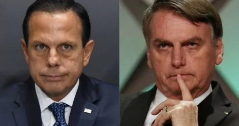 Fotomontagem: João Doria e Jair Bolsonaro