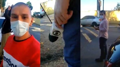 Homem curado do Covid-19 flagra equipe da Globo em frente a hospital e dá lição (veja o vídeo)