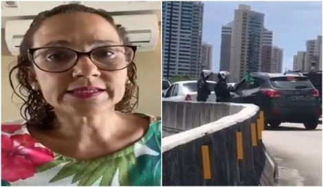 Empresária revoltada acusa PM de Camilo Santana de obrigá-la a entregar a bandeira do Brasil (veja o vídeo)