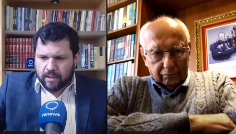 Jornalista Oswaldo Eustáquio e o jurista Ives Gandra Martins