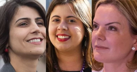 Fotomontagem: Manuela DÁvila, Sâmia Bomfim e Gleisi Hoffmann