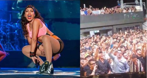 Anitta que prega o ‘fique em casa’, participa de show lotado na Itália (veja o vídeo)