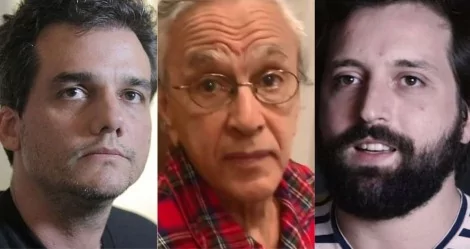 Fotomontagem: Wagner Moura, Caetano Veloso e Gregório Duvivier