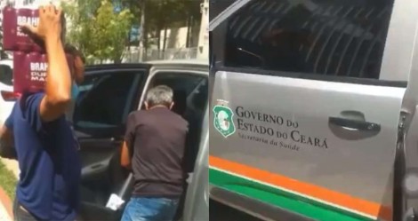 No Ceará do petista Camilo Santana, carro da Secretaria de Saúde é flagrado transportando cerveja (veja o vídeo)