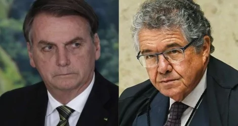 Fotomontagem: Jair Bolsonaro e Marco Aurélio de Mello