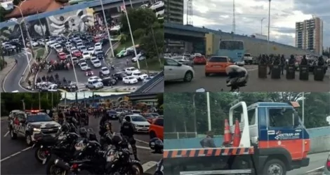 Foto Reprodução/Internet - Protesto no AM