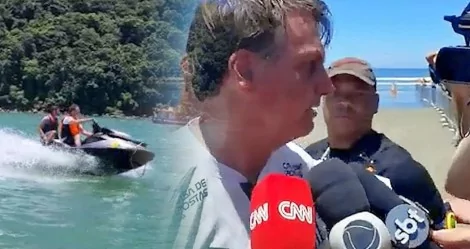 Fotomontagem: Jair Bolsonaro em Praia Grande - SP