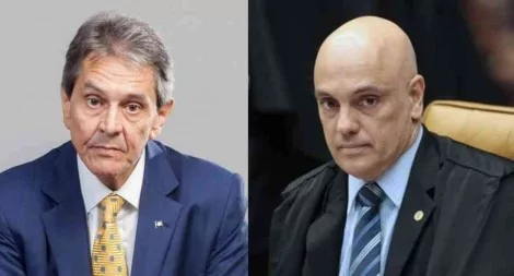 Fotomontagem: Roberto Jefferson e Alexandre de Moraes