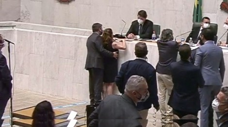 Deputado que passou a mão no seio de colega parlamentar vai ficar quatro meses sem receber salário (veja o vídeo)