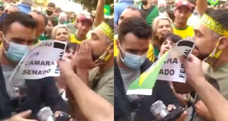 Aos gritos de "lixo e traidor", manifestantes enquadram Mamãe Falei (veja o vídeo)