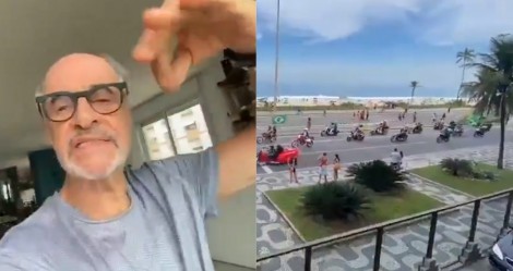 Ator da Globo se revolta e dá "chilique" ao ver passeata de motos em frente à sua casa no Rio (veja o vídeo)