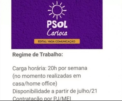Anúncio da vaga foi apagado - Foto: Reprodução