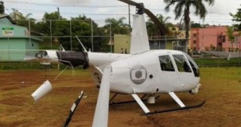Helicóptero da Globo faz pouso de emergência e piloto reza para agradecer “segunda chance” (veja o vídeo)