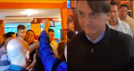 Bolsonaro surpreende, aparece em pizzaria e alvoroço toma conta do lugar (veja o vídeo)