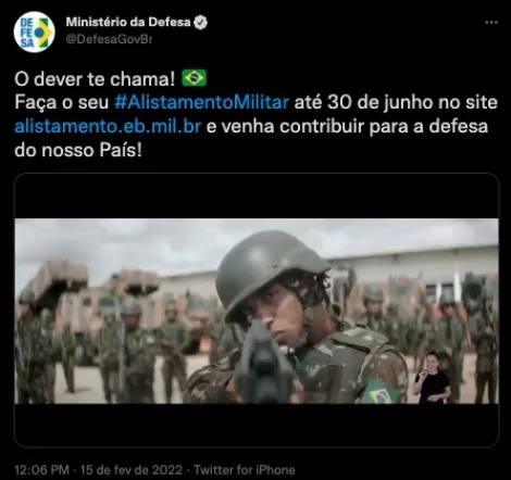 Ministério da Defesa convoca brasileiros para o alistamento militar