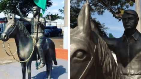 Para o "terror" da esquerda, estátua de Bolsonaro é atração em grande evento rural no RS