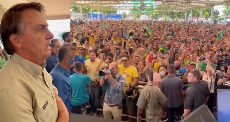 No RN, Bolsonaro se une ao povo em momento de patriotismo e o que acontece em seguida 'é de tirar o fôlego' (veja o vídeo)