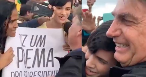 Jovem destemido e genial homenageia Bolsonaro com poema e emociona o presidente (veja o vídeo)