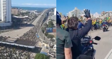 Motociata inédita com a presença de Bolsonaro leva multidão ao êxtase: Vai ser no 1º turno (veja o vídeo)