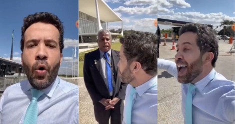 Ao vivo, Janones pira de vez e tem crise histérica 'com alucinações' diante do Palácio do Planalto (veja o vídeo)