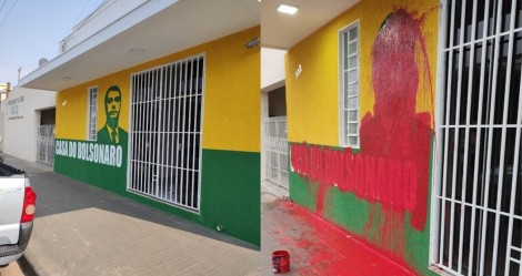 Escritório de apoio à campanha de Bolsonaro no interior de SP é alvo de vandalismo às vésperas de inauguração (veja o vídeo)