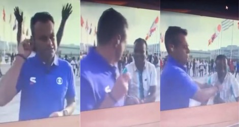 Ao vivo no Qatar, repórter da Globo reage violentamente após ‘acidente inusitado’ envolvendo homem negro (veja o vídeo)