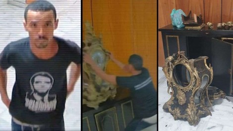 Na PF, o estranho silêncio de Claudinho, o vândalo que quebrou o relógio no Palácio do Planalto (veja o vídeo)