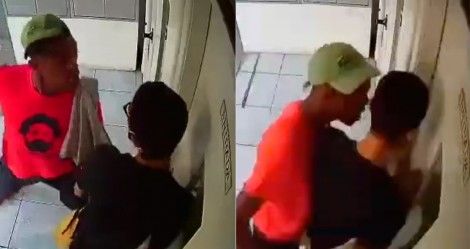 Câmera de segurança flagra assaltante ‘uniformizado’ com camisa de seu ídolo (veja o vídeo)