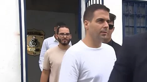 Marcelo Castro e Jamerson Oliveira quando foram prestar depoimento - Foto: Reprodução