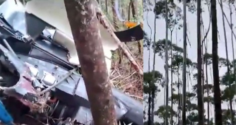 Imagens inéditas mostram destroços de helicóptero que caiu em SP (veja o vídeo)