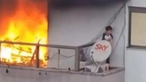 De forma heróica, criança é resgatada de incêndio em apartamento (veja o vídeo)