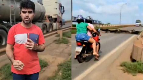 Vereador fazia vídeo reclamando de ponte entre Maranhão e Tocantins, quando ela desabou (veja o vídeo)