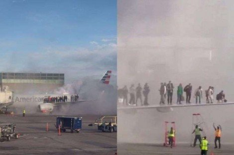 Avião pega fogo após pouso e passageiros são evacuados em meio ao pânico