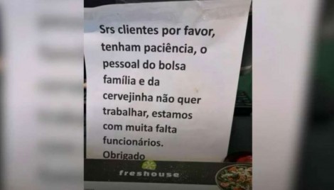 Duro recado de restaurante em Shopping de SP viraliza na web