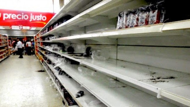 Situação de um supermercado na Venezuela