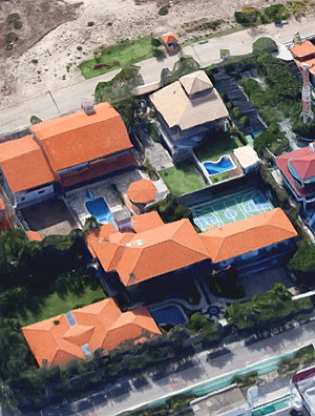 Vista aérea da mansão de Sérgio Machado