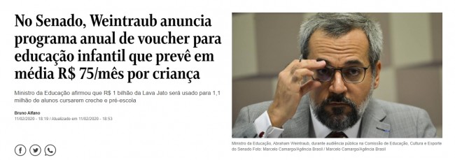 Manchete do Jornal O Globo