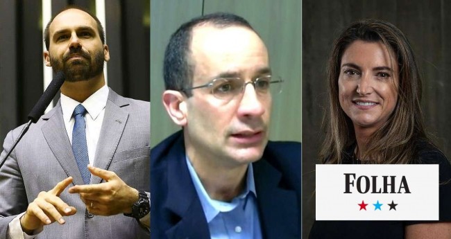 Eduardo Bolsonaro, Marcelo Odebrecht e Patrícia Campos Mello