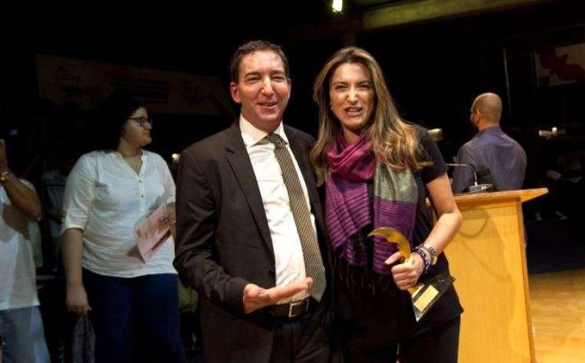 Glenn Greenwald e Patrícia Toledo de Campos Mello