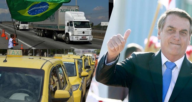 Bolsonaro age na defesa de caminhoneiros e taxistas