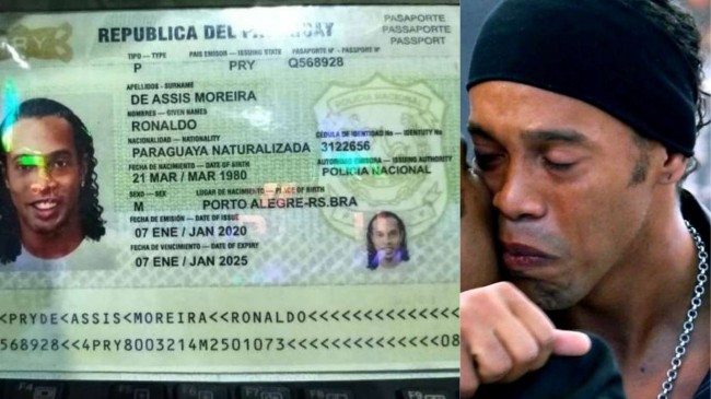 Documento falso utilizado por Ronaldinho Gaúcho no Paraguai