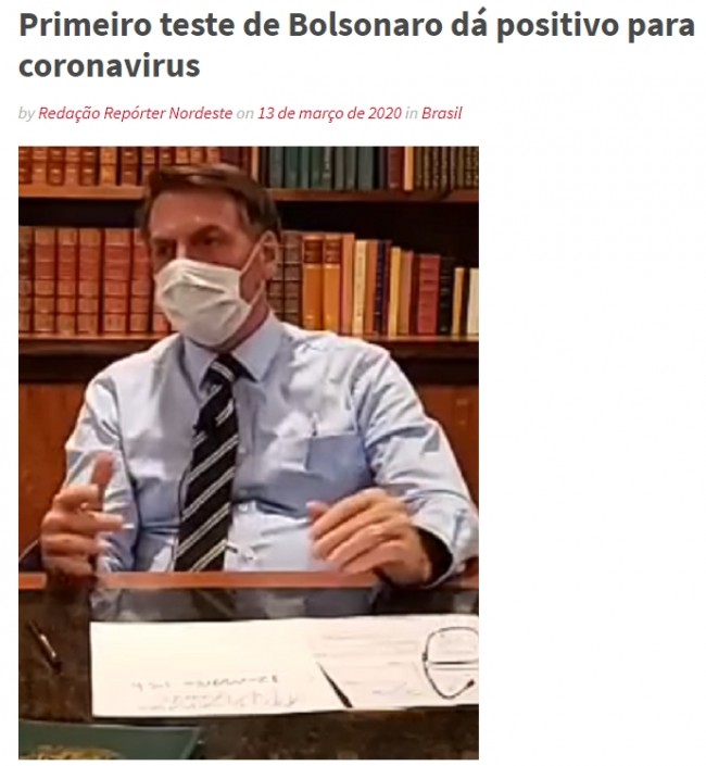 Manchete sobre Bolsonaro