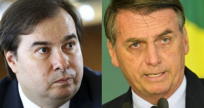 Fotomontagem: Rodrigo Maia e Jair Bolsonaro