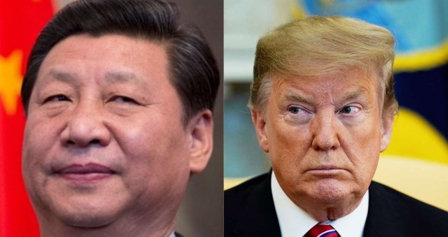 Fotomontagem: Xi Jinping e Donald Trump