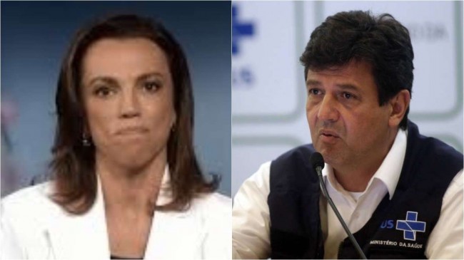 Fotomontagem: Jornalista Ana Paula Araújo e ministro Luiz Henrique Mandetta