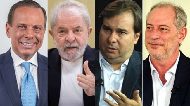 Fotomontagem: Dória, Lula, Maia e Ciro