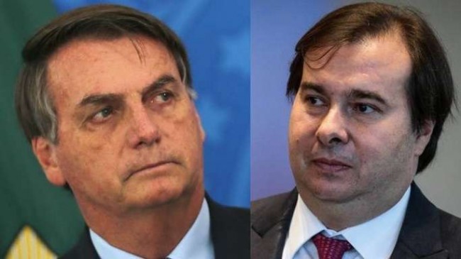 Fotomontagem: Jair Bolsonaro e Rodrigo Maia